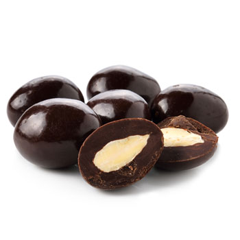 Almond covered in dark chocolate